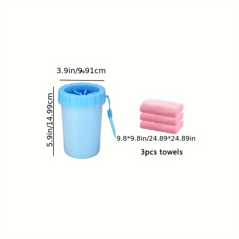 Portable Easy Clean Pet Paw Wash Cup Set for Dogs and Cats Non Electric Durable Plastic Foot Cleaning Tool