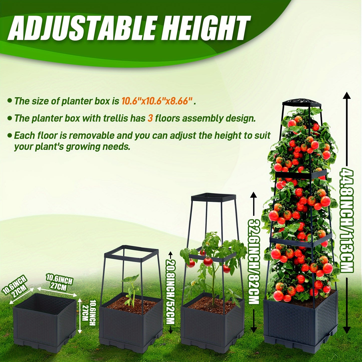Two Pack Tomato Planting Boxes Indoor Outdoor Grid Cage
