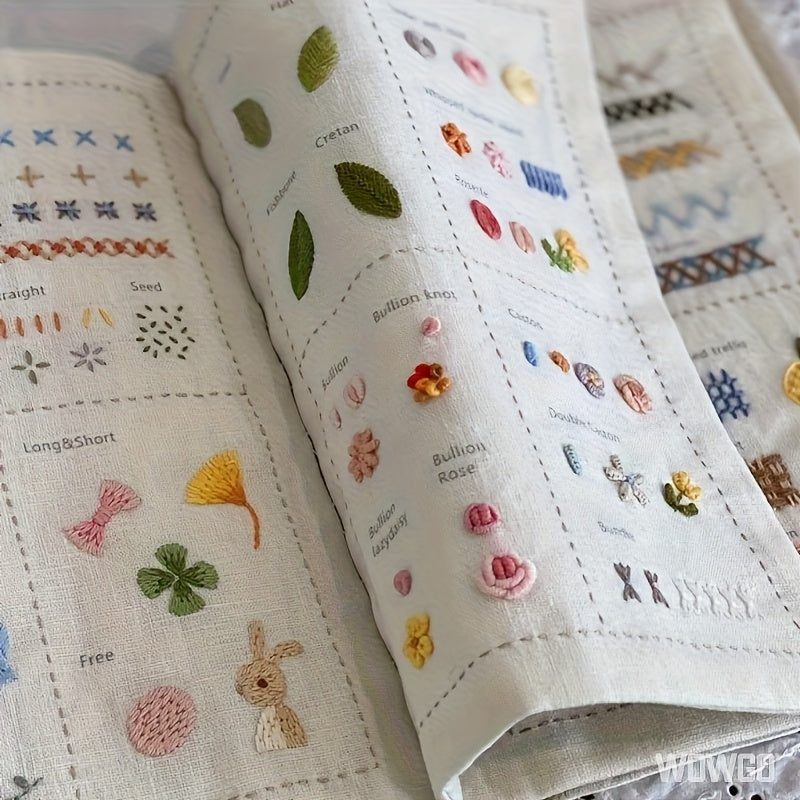 Beginner Sewing Kit With Embroidery Book And 106 Techniques