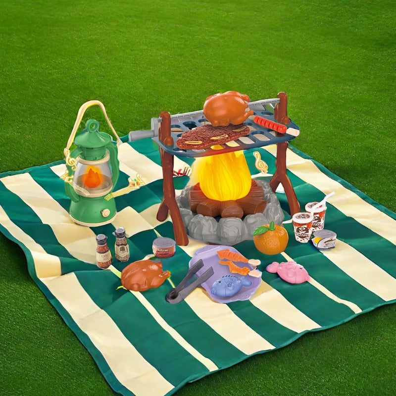 Kids Camping Toy Set 28 Items Authentic Campfire Lantern