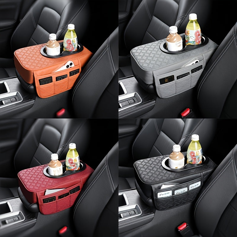 Universal Car Armrest Cover PU Leather Center Console Mat