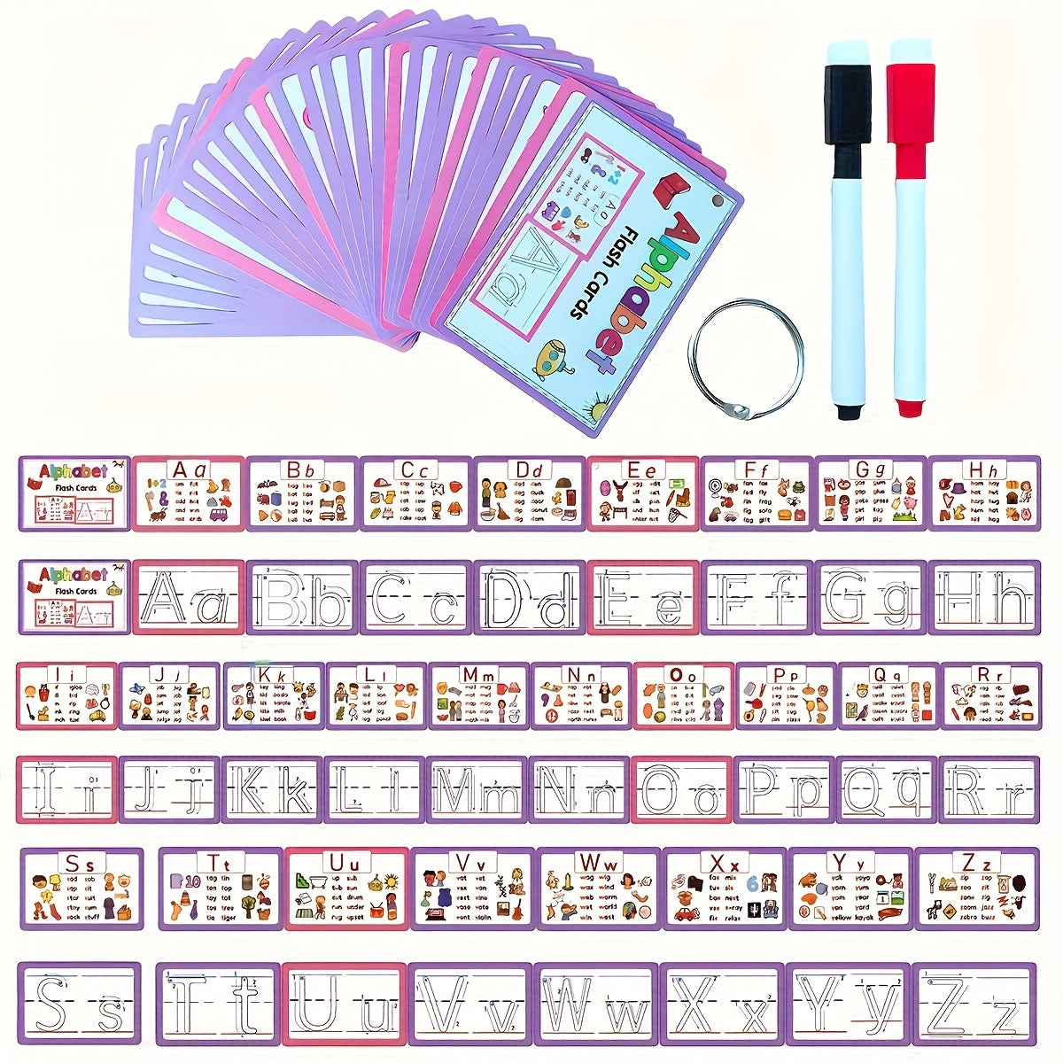 Alphabet Flash Cards Phonics Practice for Early Learning