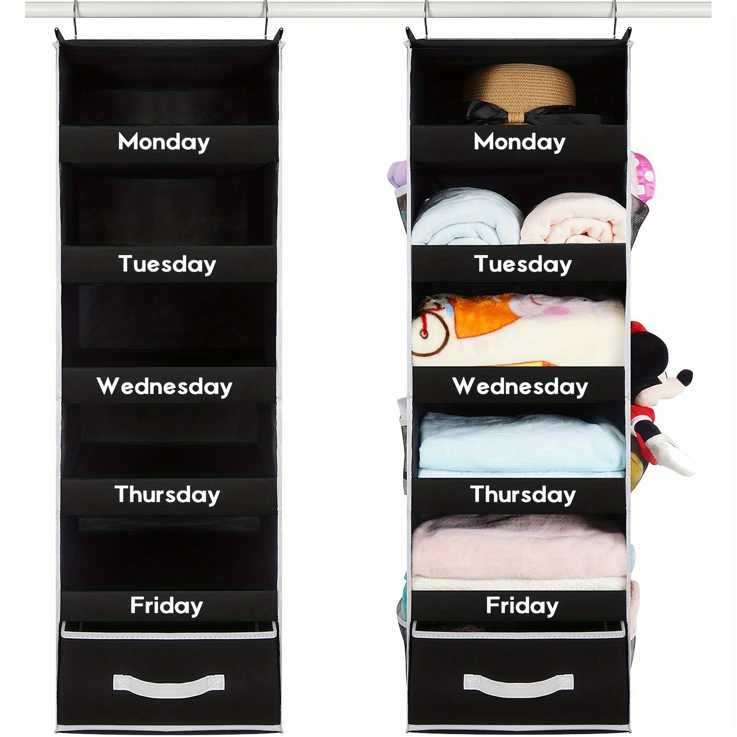 5 Shelf Weekday Clothes Organizer For School Monday Friday