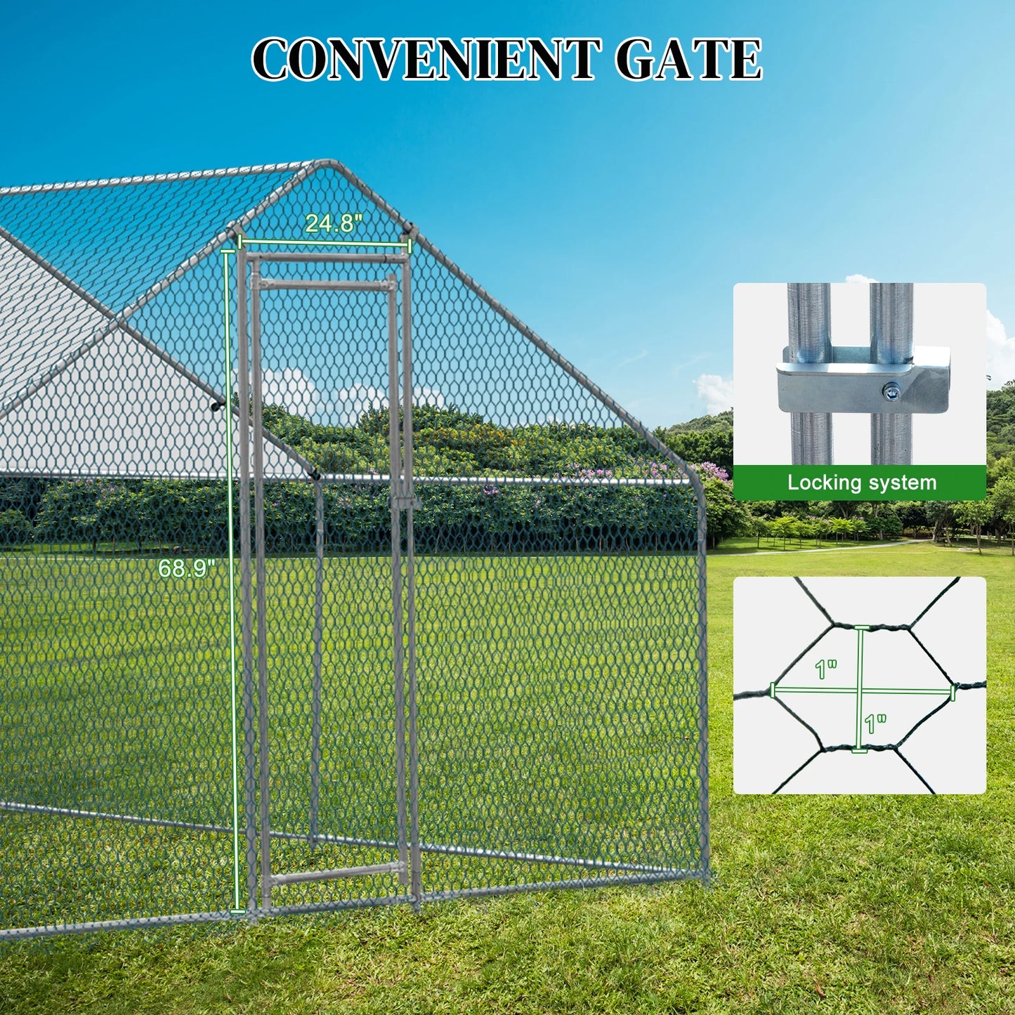 10 x 10 ft Large Metal Chicken Coop