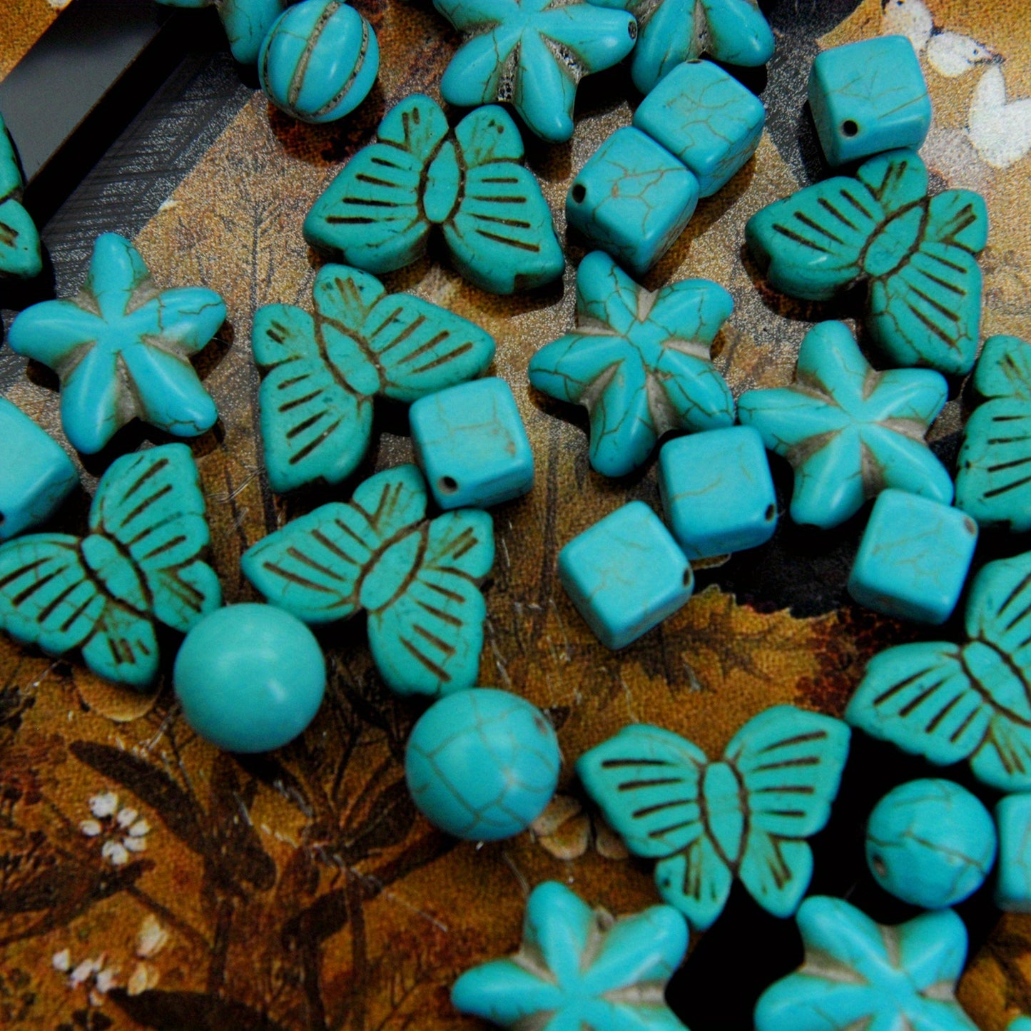 Bulk Blue Synthetic Turquoise Cross Beads for Jewelry Making