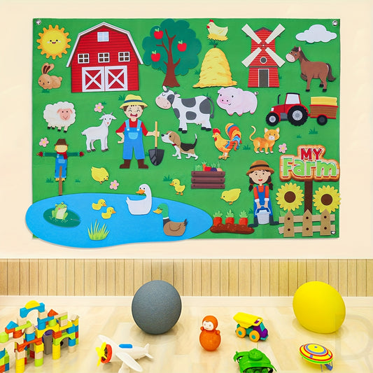 Farm Animals Felt Story Board Set for Toddler Learning Fun