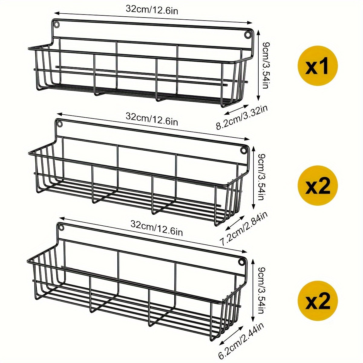 4/5pcs Multifunctional Wall-mounted Spice Rack