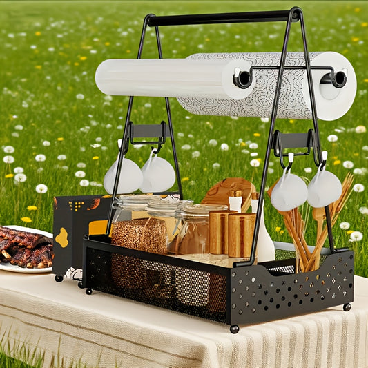 Large Capacity Utensil Caddy With Handle For Bbq And Picnic