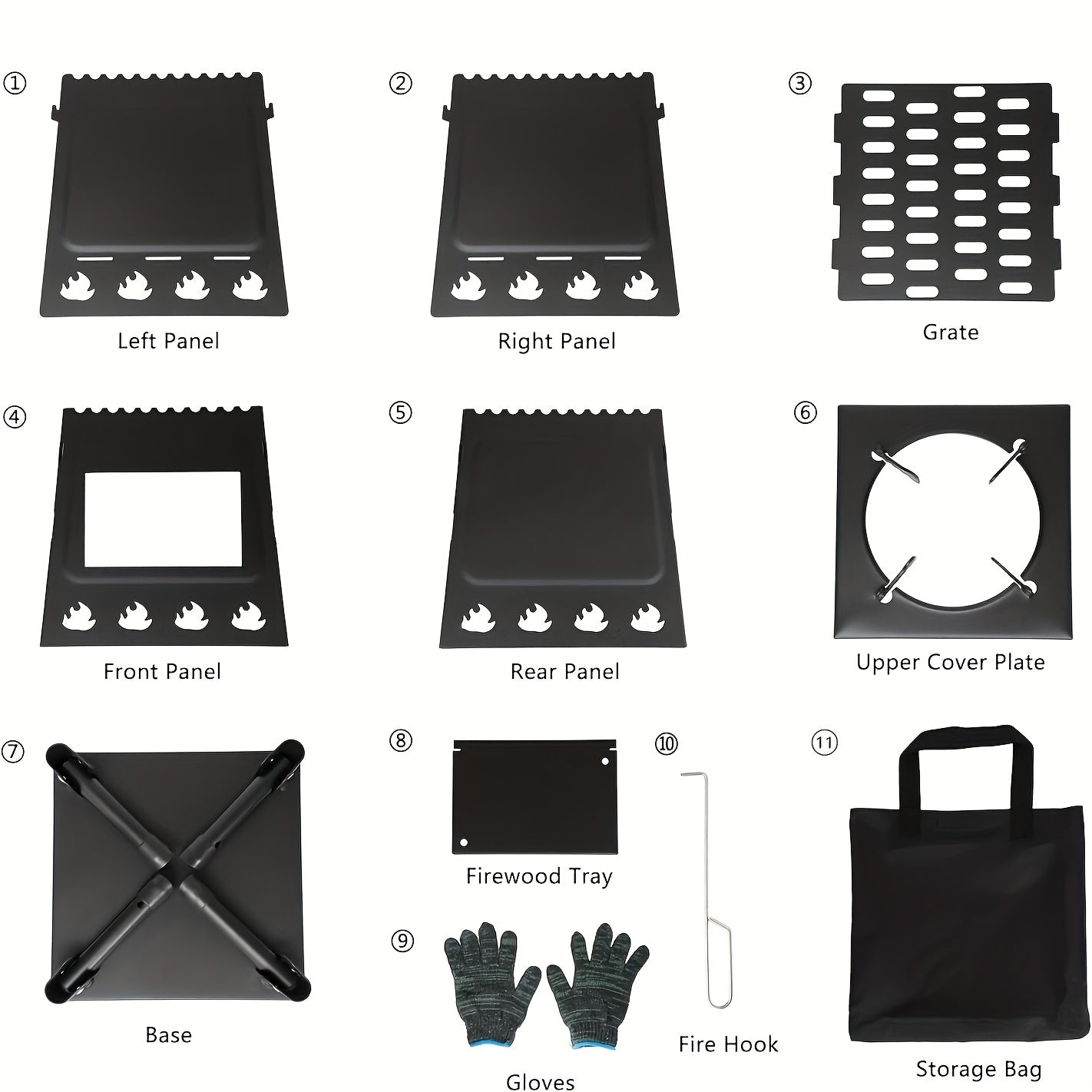 Portable Wood Stove With Airflow System For Camping