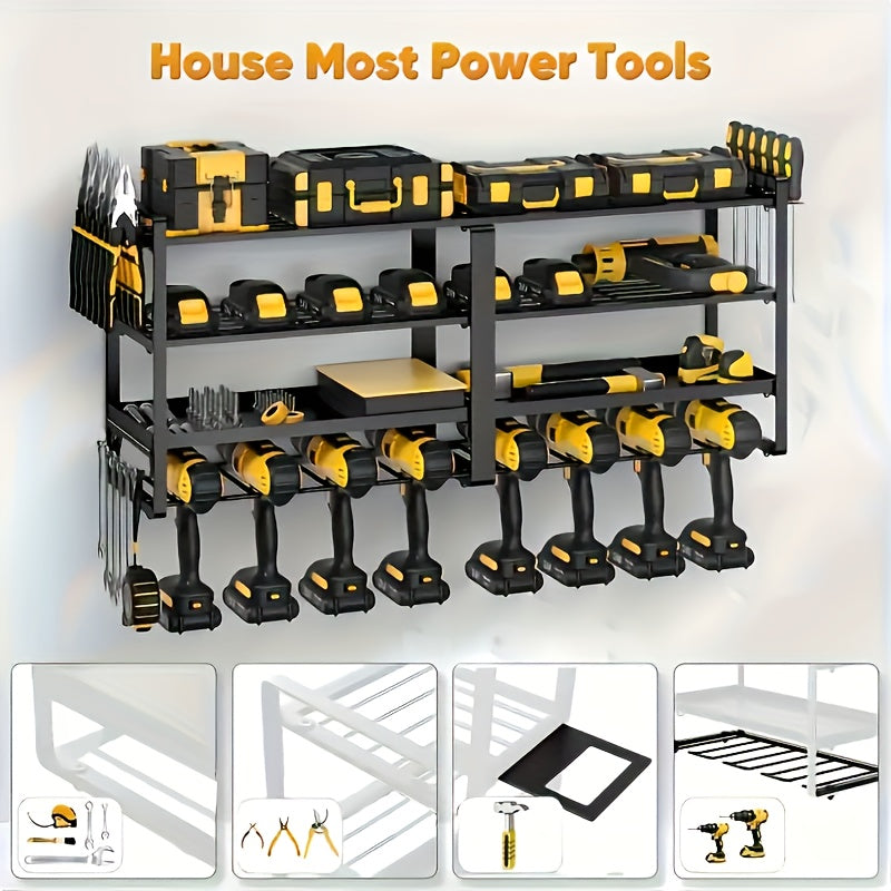 Heavy Duty Metal Power Tool Storage Rack With Charging Station