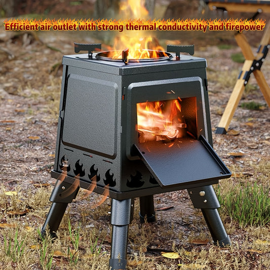 Portable Wood Stove With Airflow System For Camping