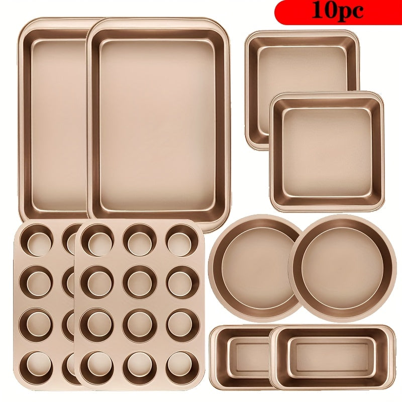 5-10 Pcs Nonstick Bakeware Set Round Pan Loaf Tins Premium