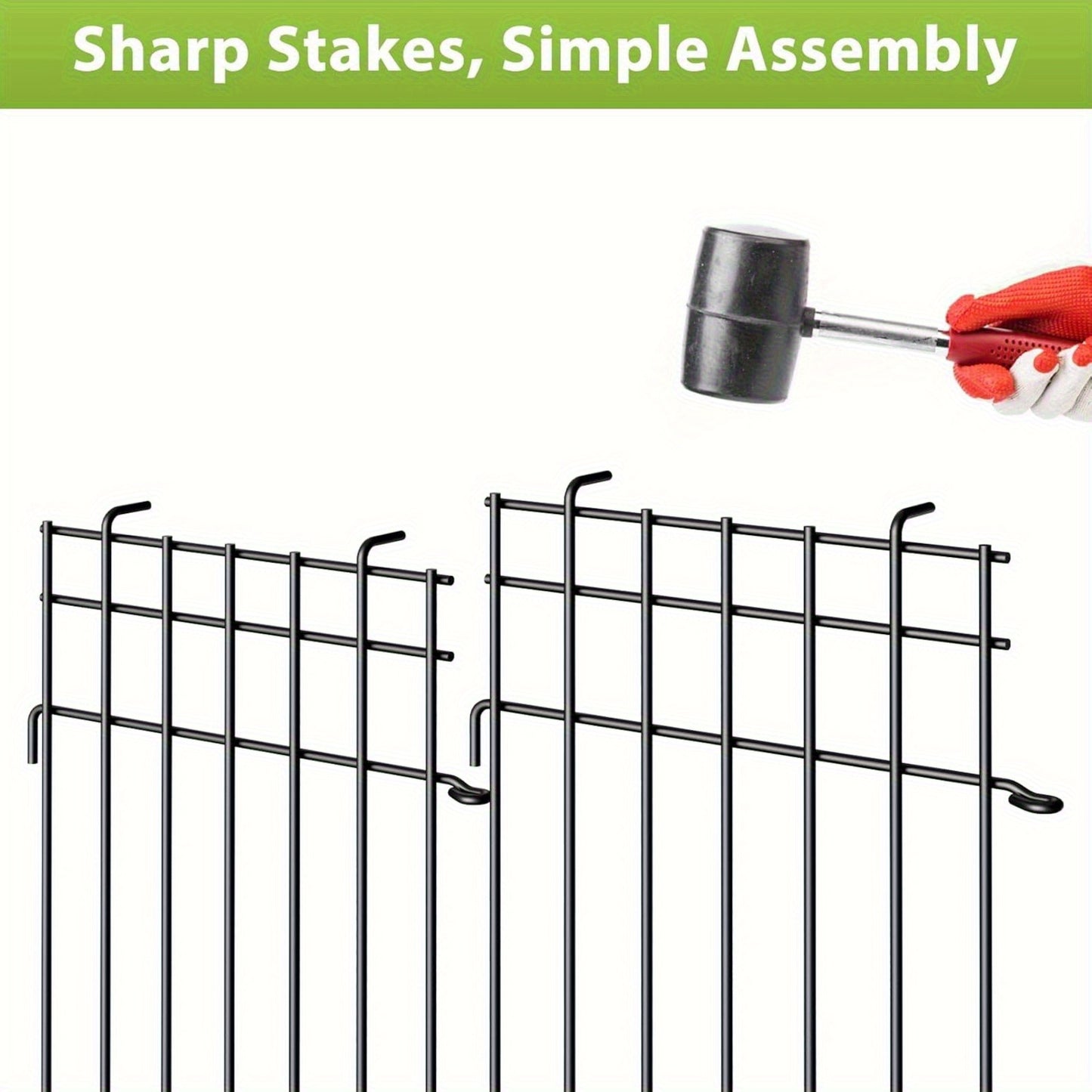 Metal Dog Barrier Fence 25 Panels Garden Border Containment