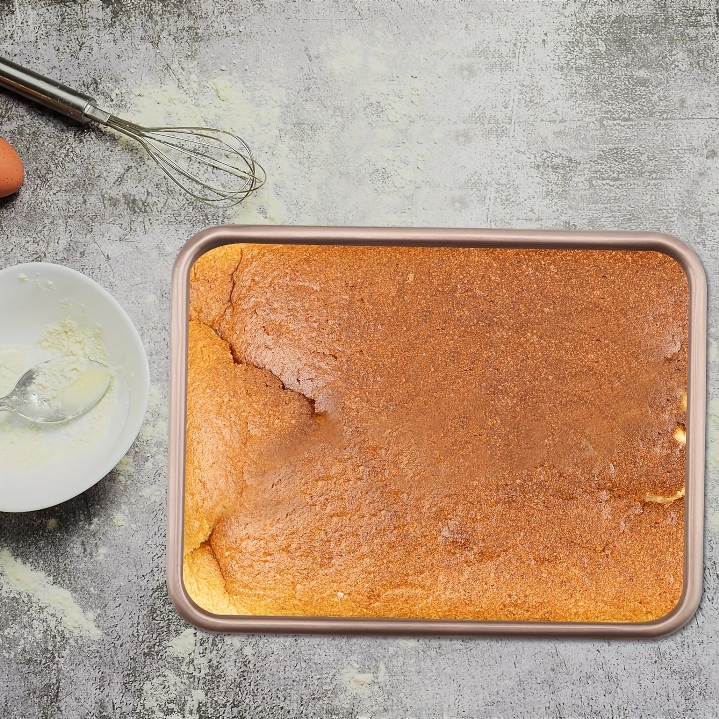 3 Pieces Baking Tray Set 9 11 13 Inch Nonstick Baking Sheets for Oven Cookie Sheets Cake Pan Set Rectangular Bakeware for Brownie Cake Bread Cookie Golden