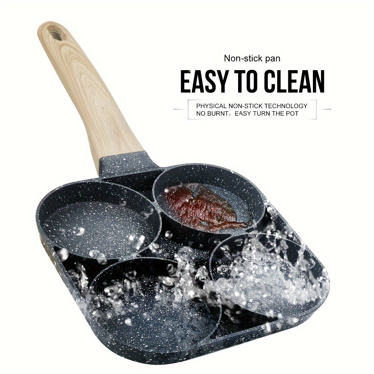 Premium Non Stick Breakfast Skillet with Wooden Handle