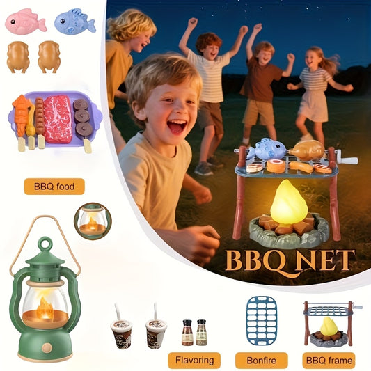 Kids Camping Toy Set 28 Items Authentic Campfire Lantern