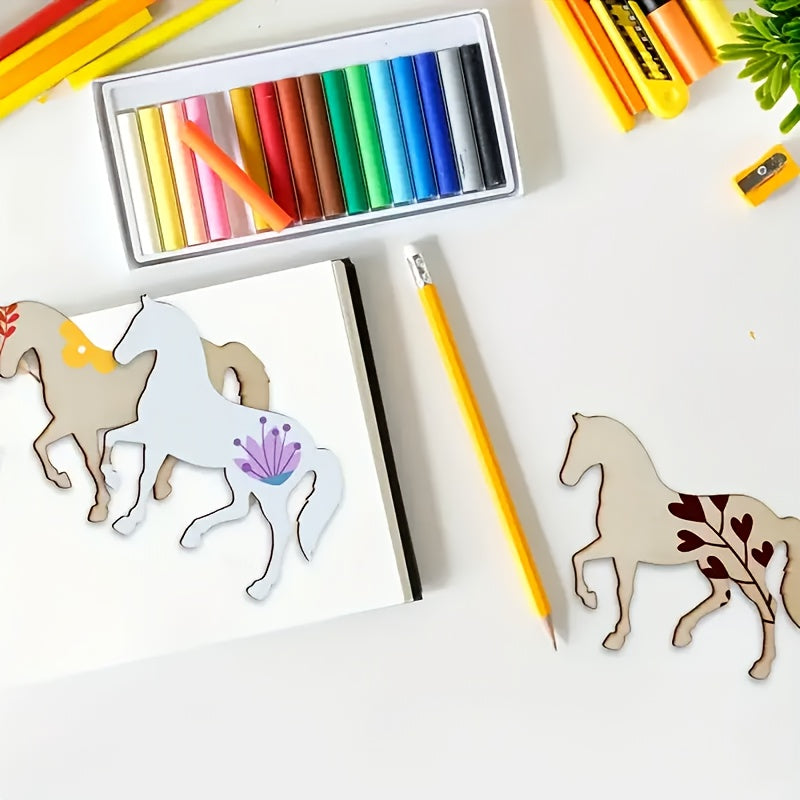 50 Wooden Horse Ornaments for DIY Crafts and Celebrations