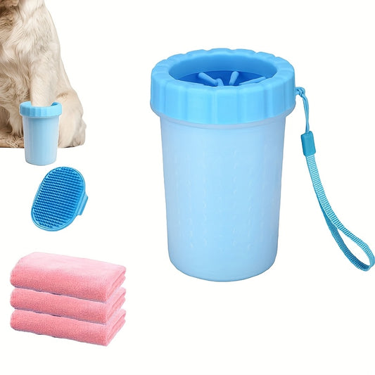 Portable Easy Clean Pet Paw Wash Cup Set for Dogs and Cats Non Electric Durable Plastic Foot Cleaning Tool