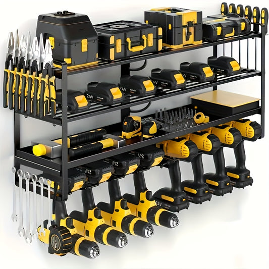Heavy Duty Metal Power Tool Storage Rack With Charging Station