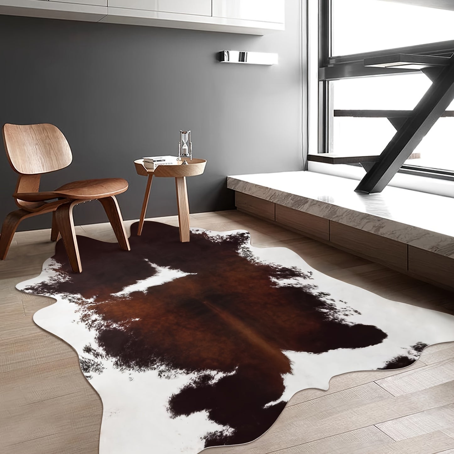 Imitation Cowhide Animal Print Mat for Bedroom and Office Decor