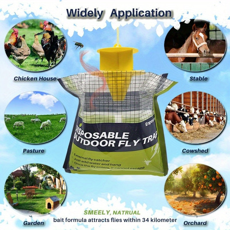 Four Pack Hanging Fly Traps for Horse Stables and Barns