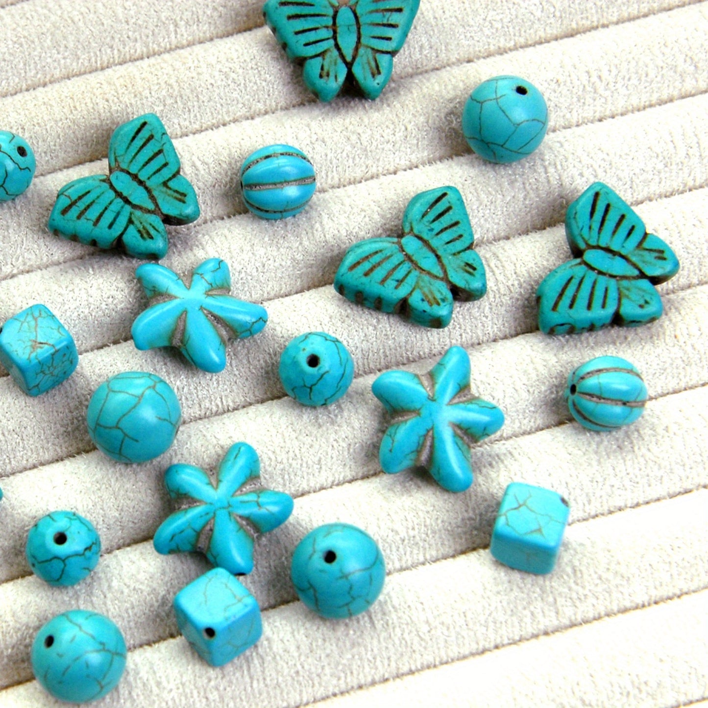 Bulk Blue Synthetic Turquoise Cross Beads for Jewelry Making