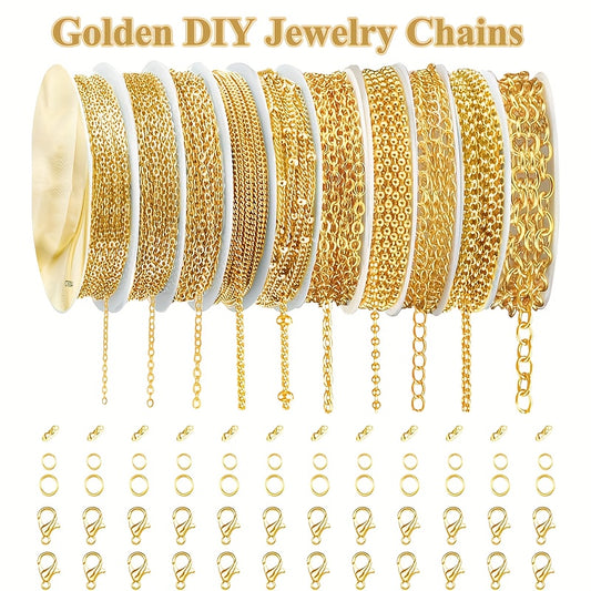 10 Rolls of 304 Stainless Steel Chain for DIY Jewelry Making