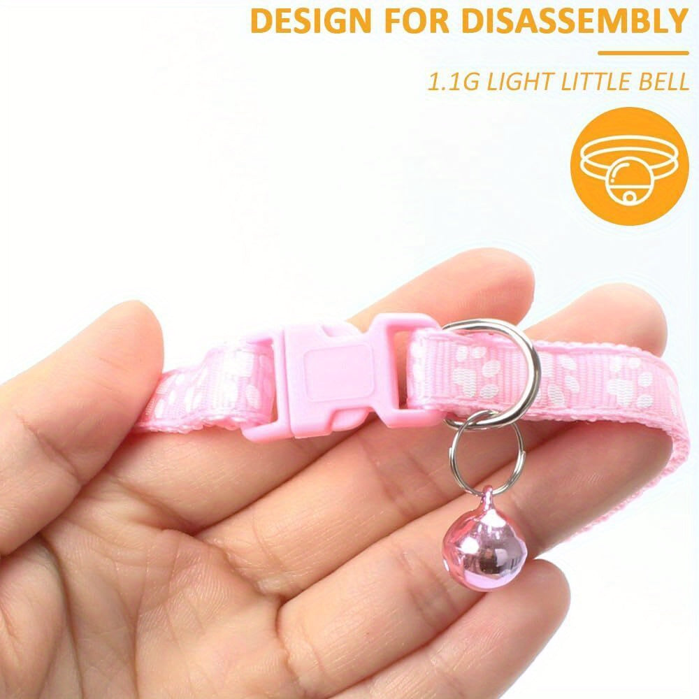 38pcs Adjustable Pet Collar Set with Reflective Paw Prints