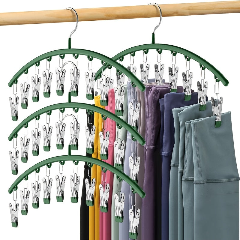 4 Pack 10 Clip Pants Hangers For Leggings Jeans Socks Ties