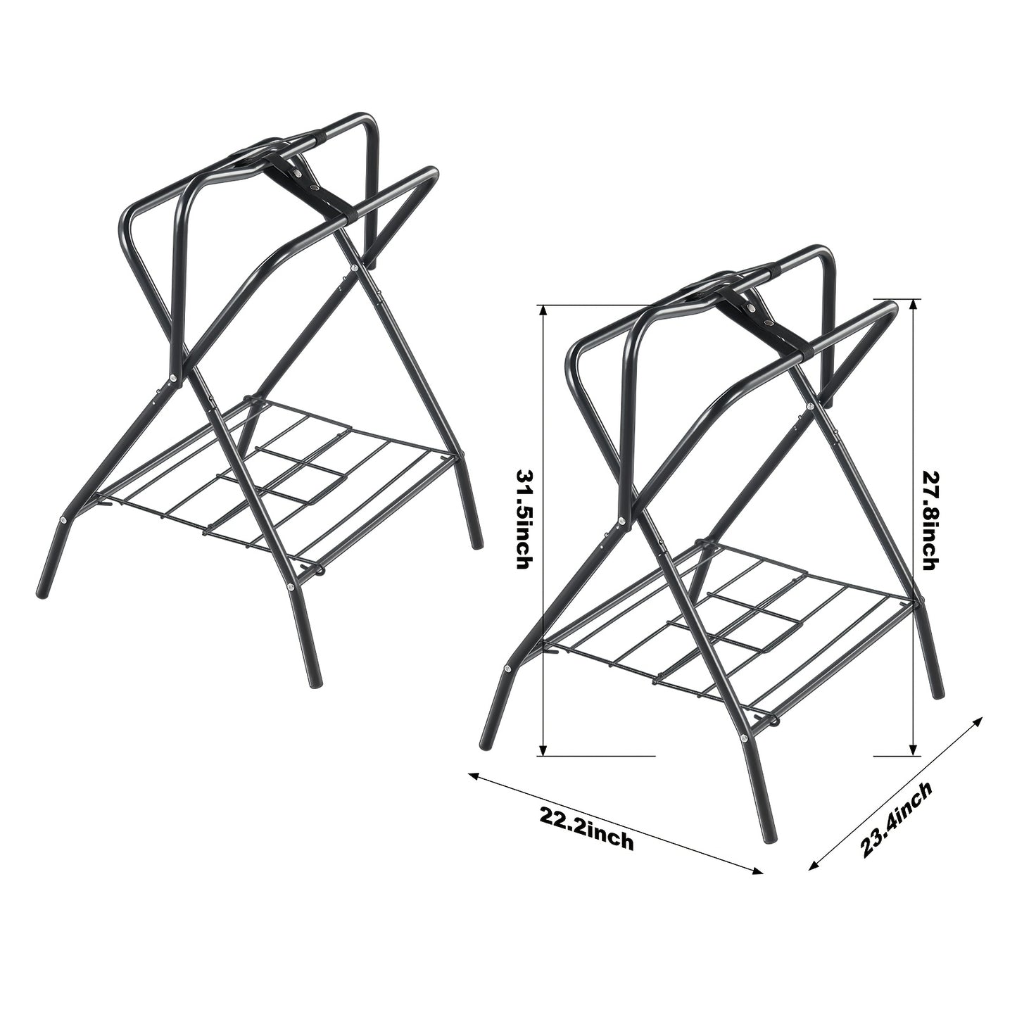 Happybuy Folding Saddle Rack Freestanding Horse Stand Black