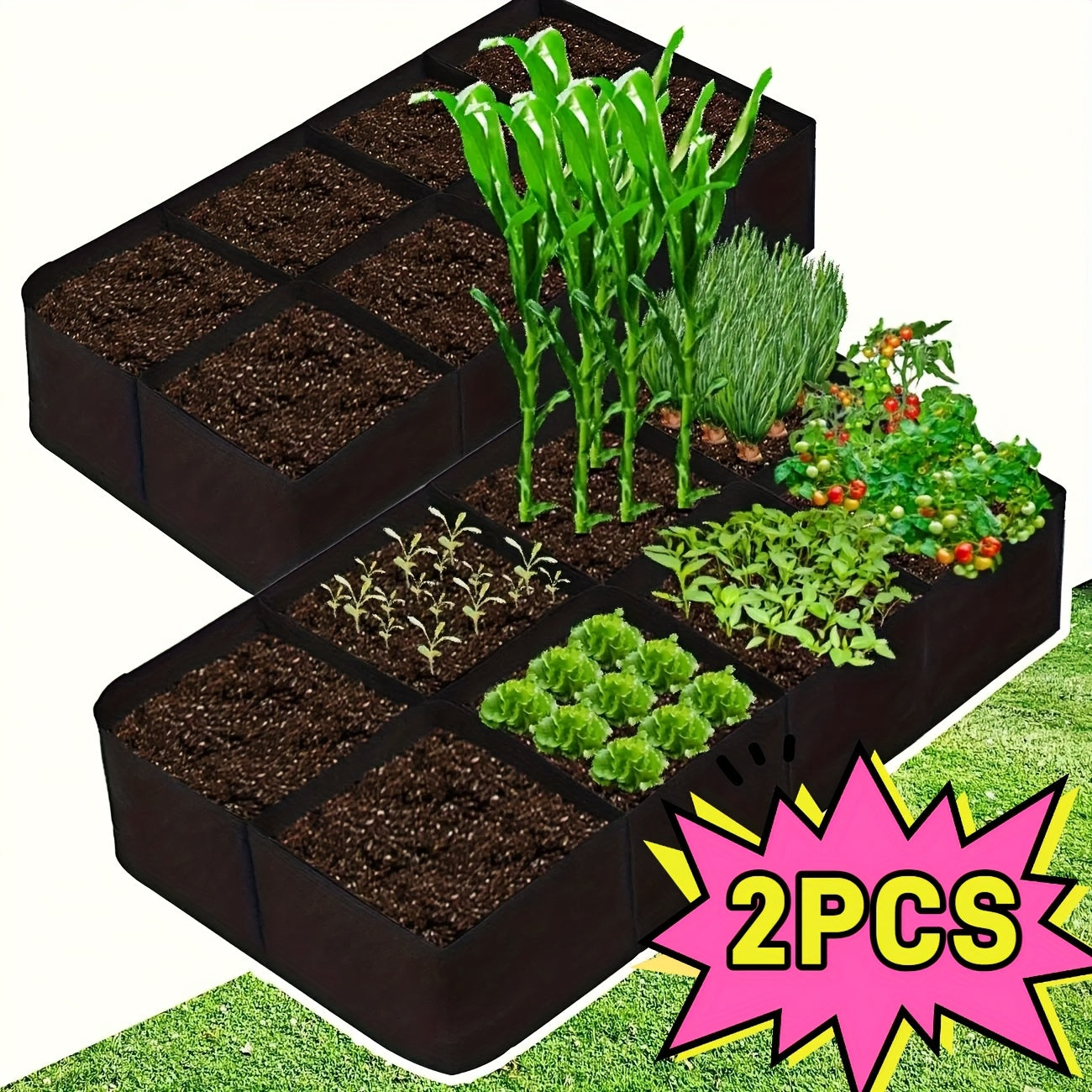 Oversized 8 Level Garden Bed Set for Indoor and Outdoor Use