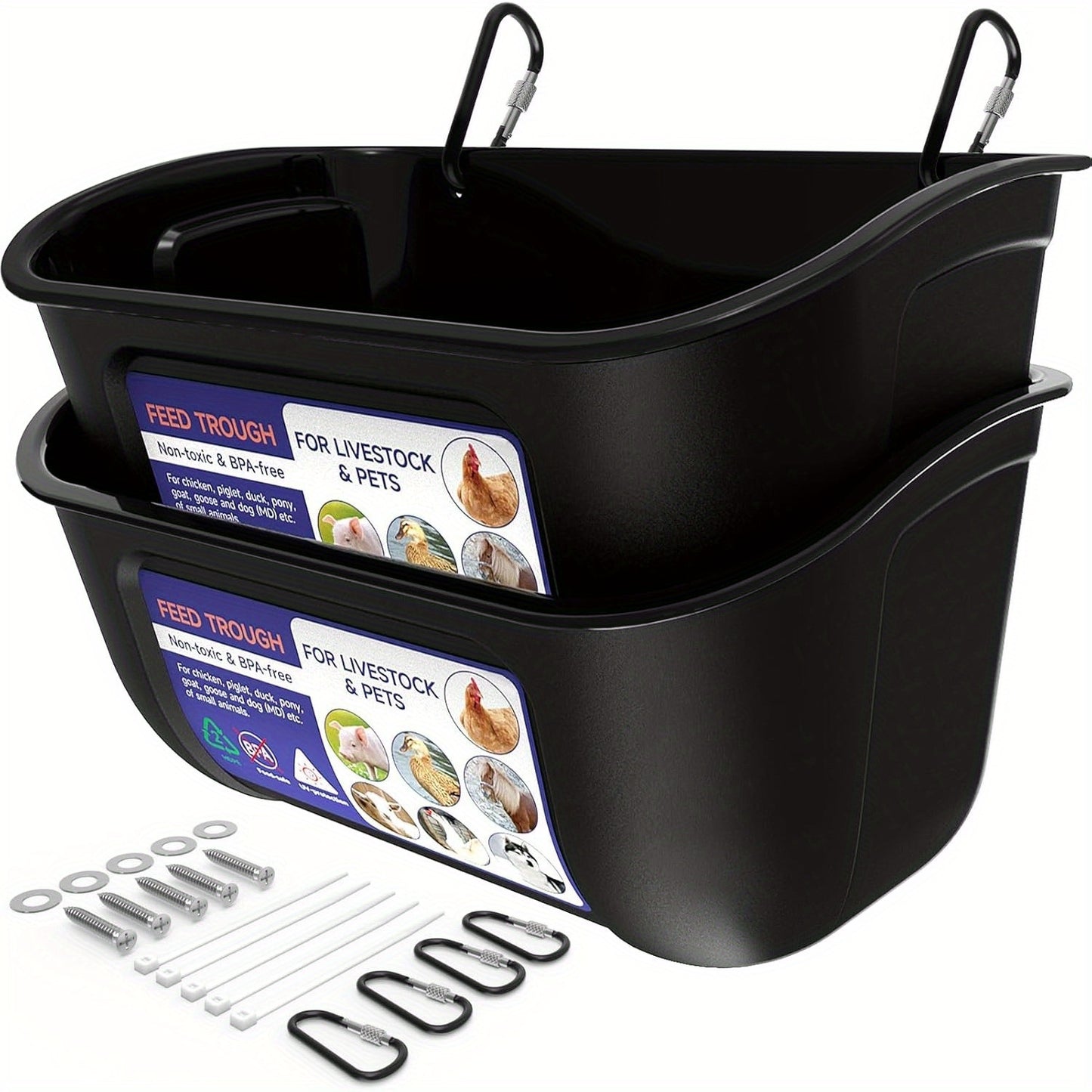 2pcs Durable Chicken Feeder for Poultry Ducks and Livestock