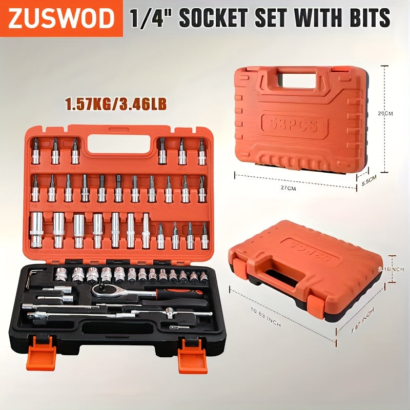 Chrome Vanadium Steel Impact Sleeve Tool Set 53 Pieces