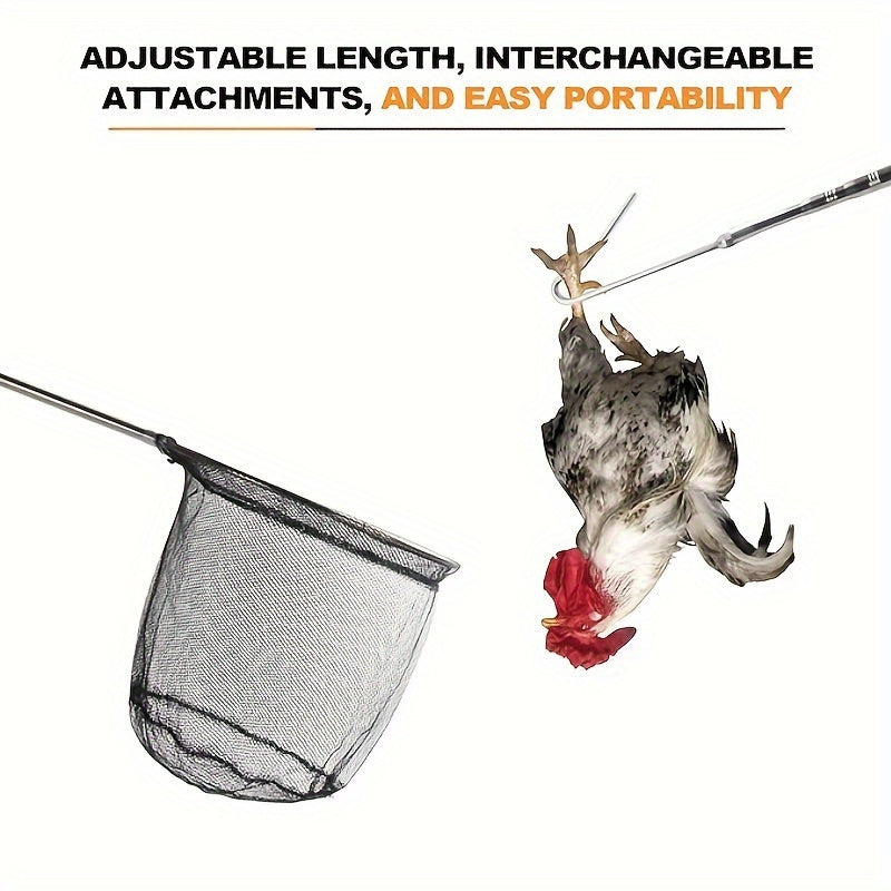 Stainless Steel Extendable Chicken Catcher with Fine Mesh Net