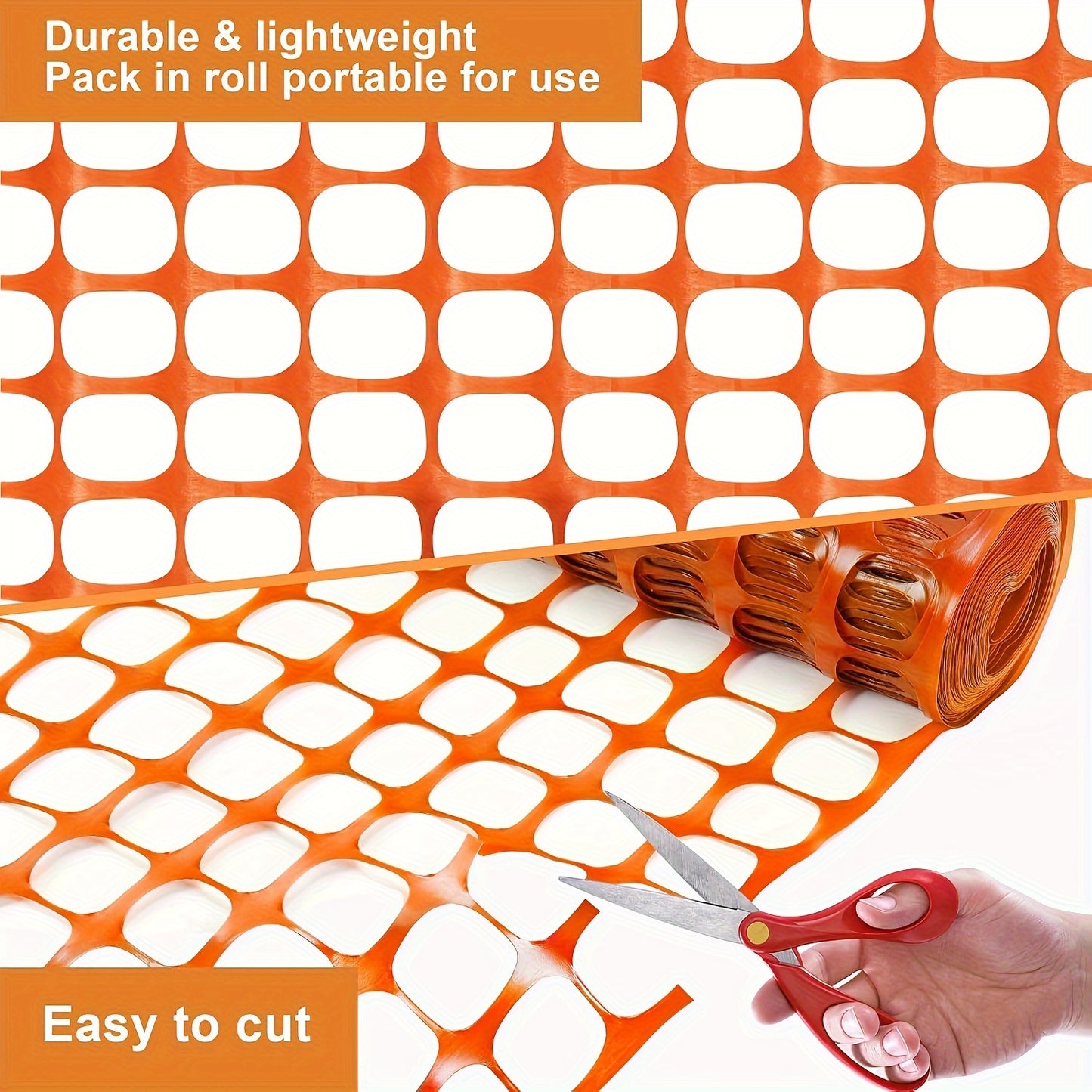 Orange Plastic Mesh Fence 4x100 Barrier Netting With Ties