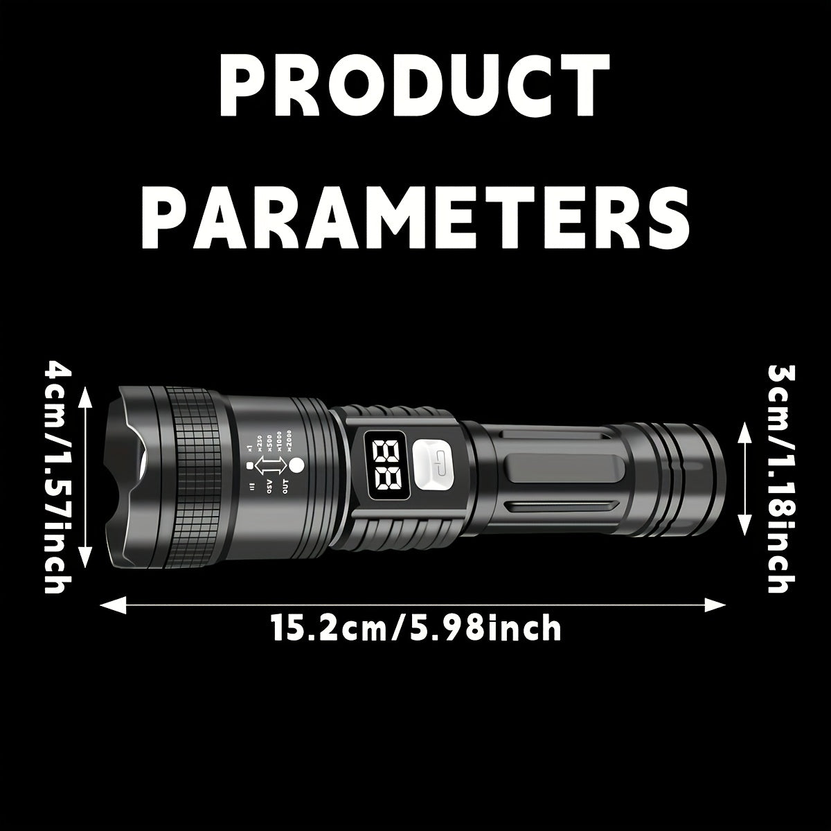 Rechargeable High Power LED Flashlights Zoomable Spotlight