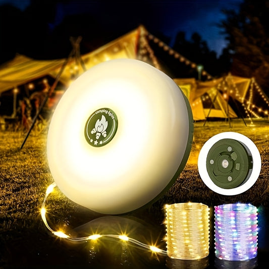 4 In 1 Camping String Lights USB Rechargeable Portable RGB