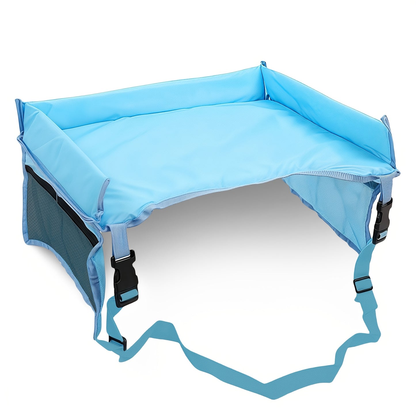 Foldable Polyester Car Seat Travel Tray With Pockets