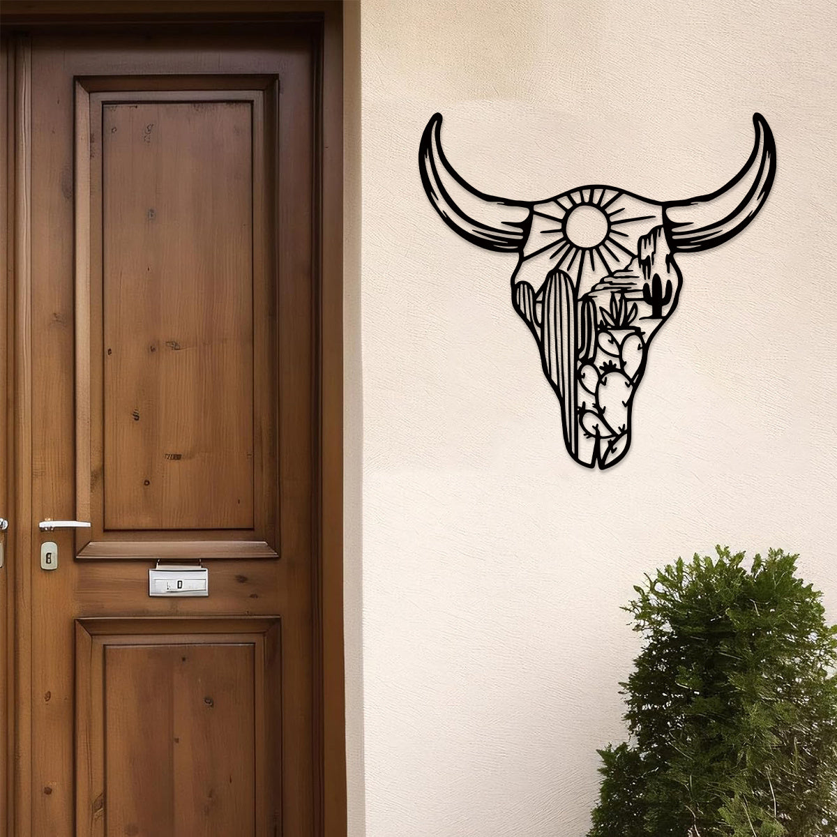 Metal Western Cow Skull Wall Art Decor for Rustic Home