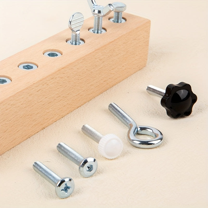 Screw Tightening Game Hand Eye Coordination Wooden Aids