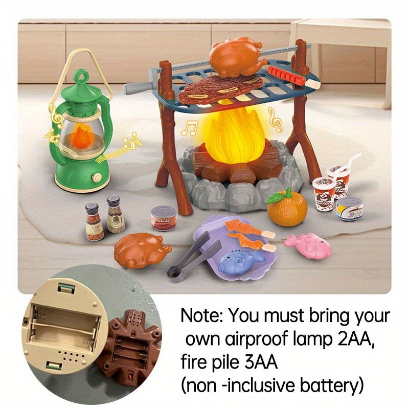 Kids Camping Toy Set 28 Items Authentic Campfire Lantern