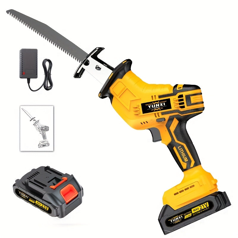 Wireless Rotary and Reciprocating Saw Set with Blades and Charger