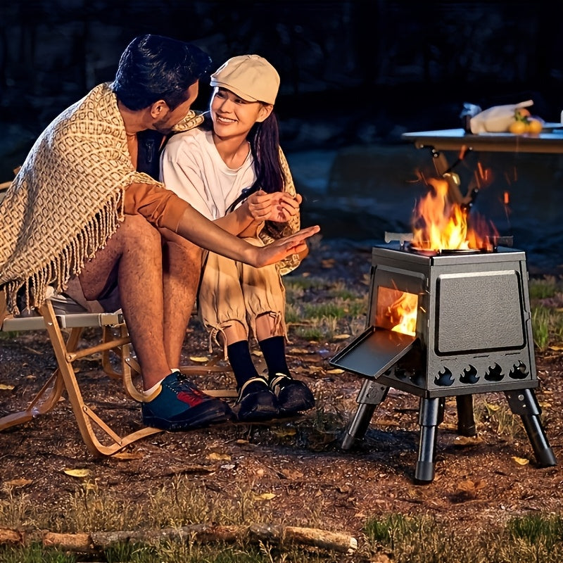 Portable Wood Stove With Airflow System For Camping
