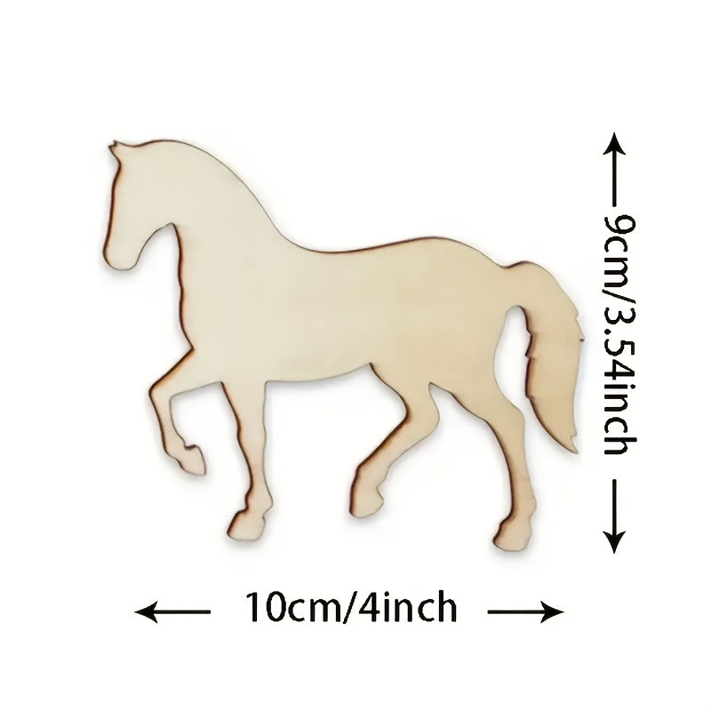 50 Wooden Horse Ornaments for DIY Crafts and Celebrations