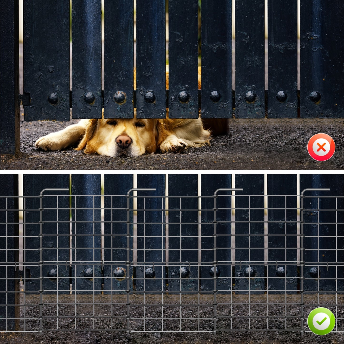 16 Pack Decorative Garden Fence Panels Black Rustproof Metal