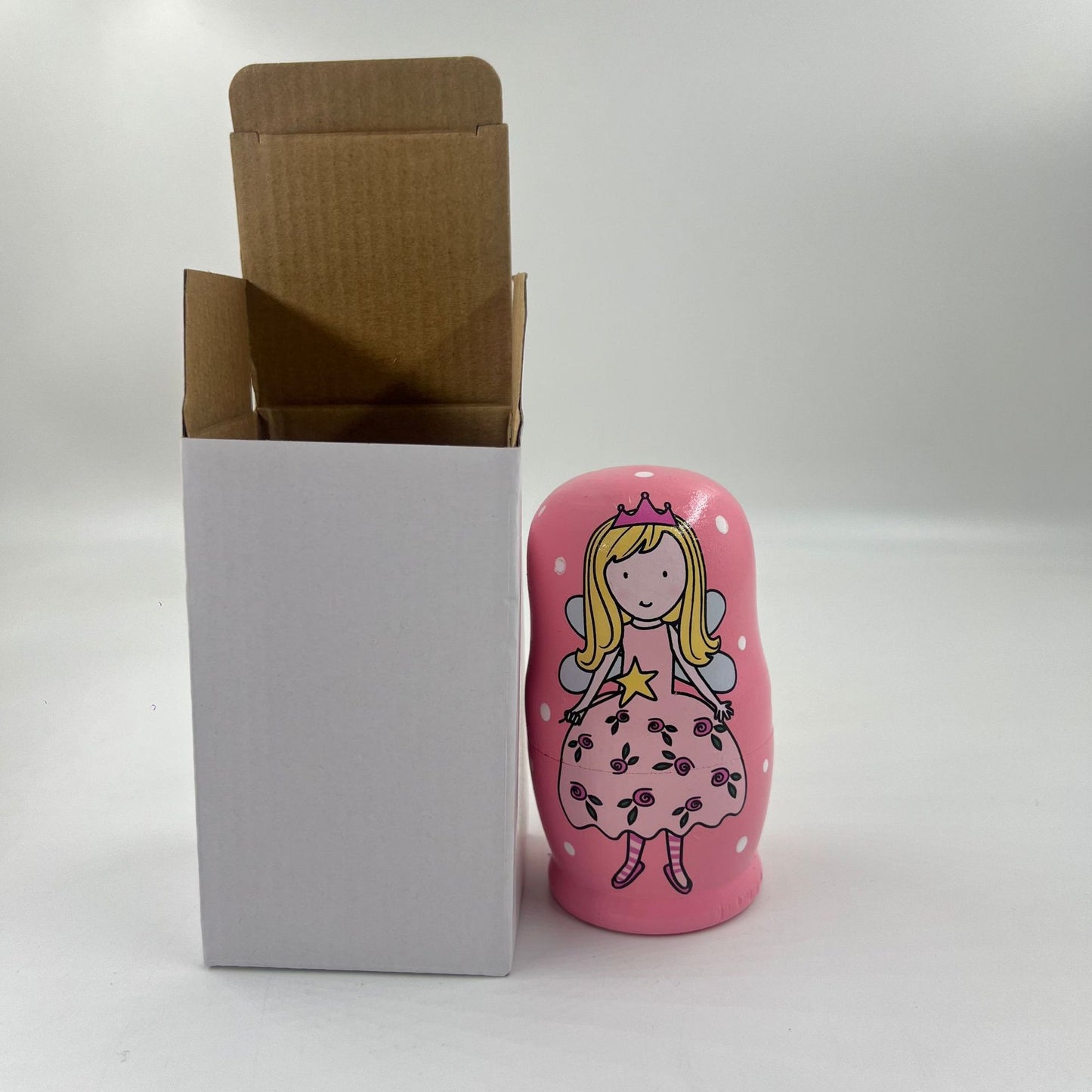 Five Layer Russian Nesting Doll Little Angel Wooden Toy