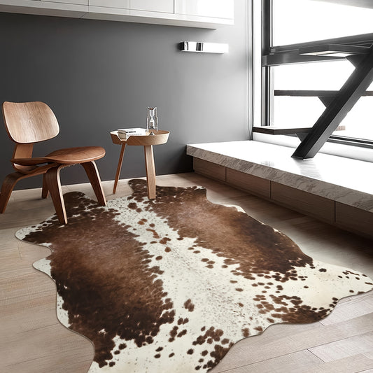 Imitation Cowhide Animal Print Mat for Bedroom and Office Decor