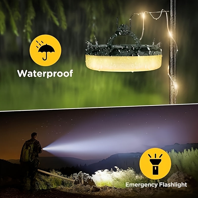 4 In 1 Camping String Lights USB Rechargeable Portable RGB