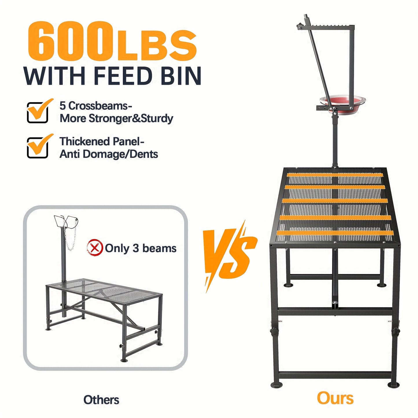 Heavy Duty Goat Milking Stand With Feed Bin 600 LB Capacity
