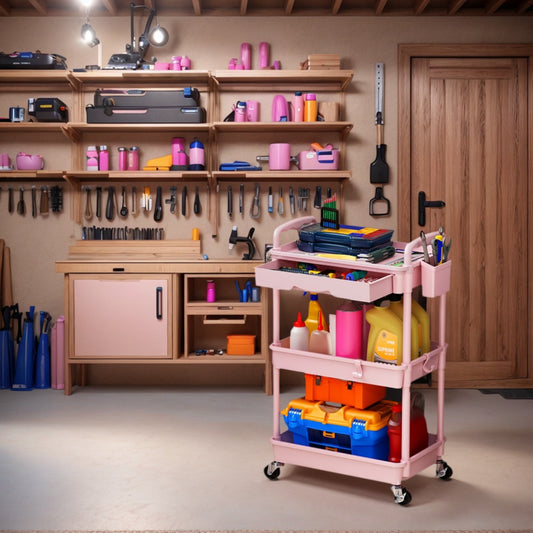 Rolling Utility Cart Organizer with Removable Drawer in White